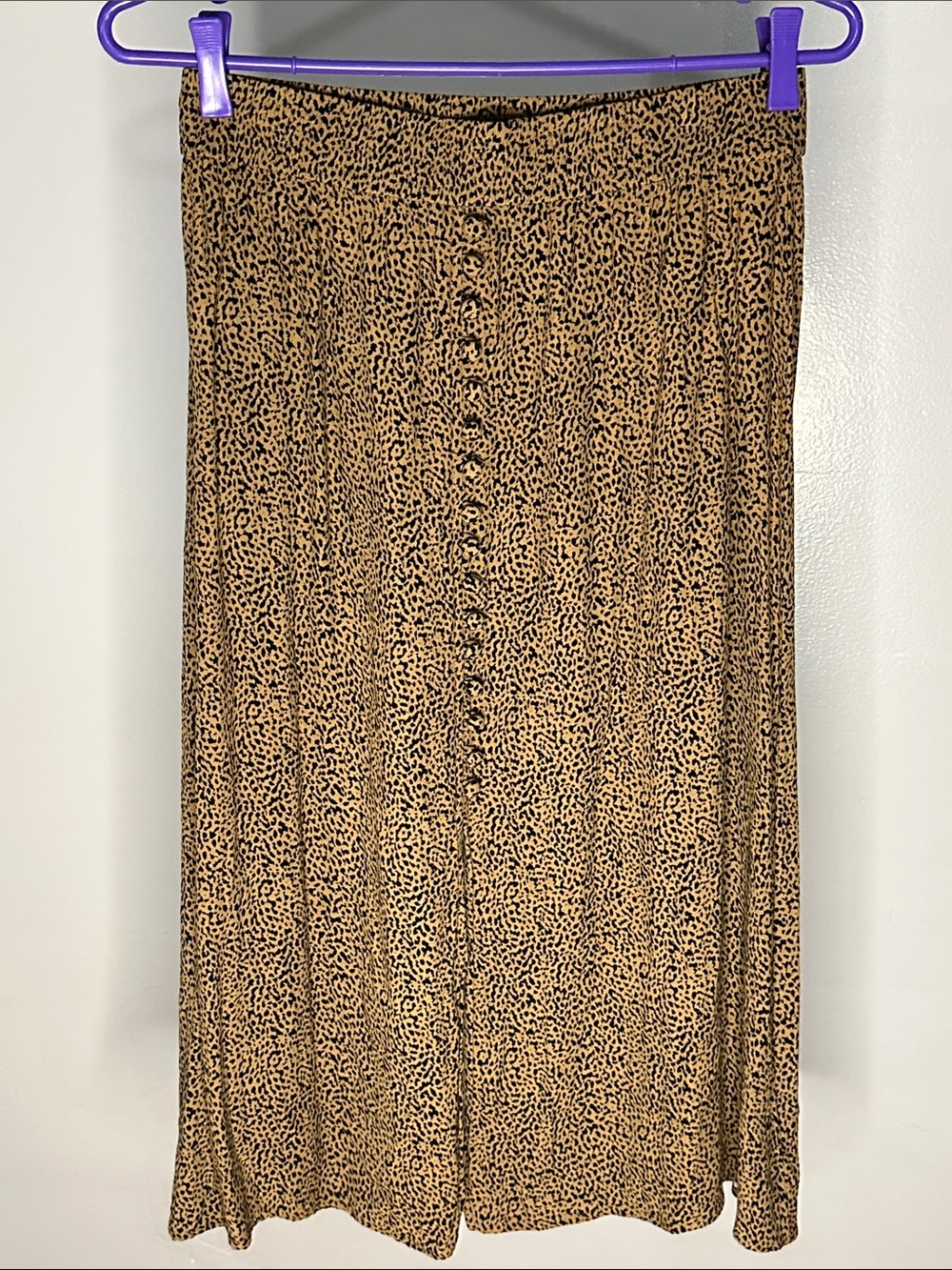Loft Brown and Black Leopard Cheetah Animal Print Midi Skirt